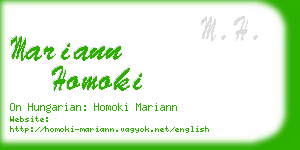 mariann homoki business card